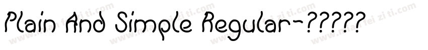 Plain And Simple Regular字体转换